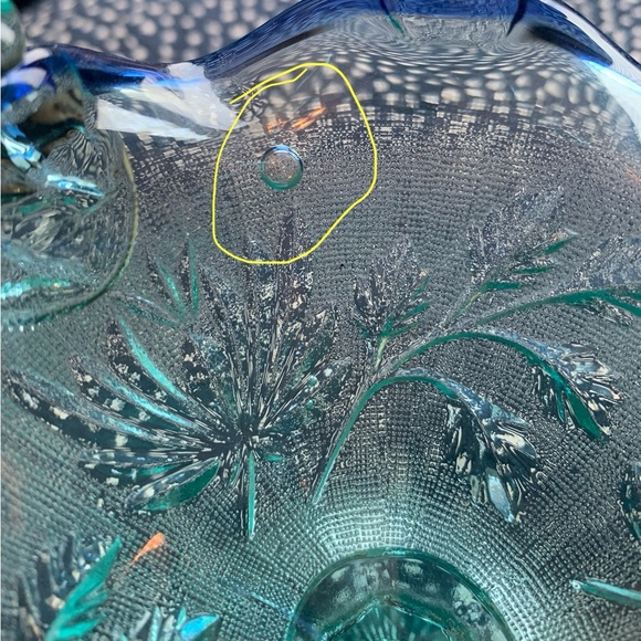 Fenton turquoise basket with blue rim - Picture 10 of 10